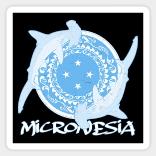 Hammerhead Sharks on Micronesian flag Magnet